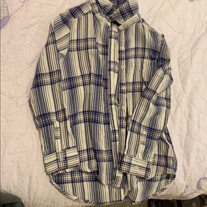 Blue and white button up shirt. Size 10.